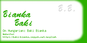 bianka baki business card